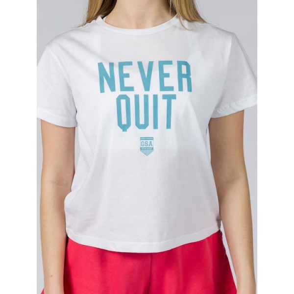 GSA Glory And Heritage Γυναικείο Crop T-shirt Λευκό Βαμβακερό Regural Fit 372401-White