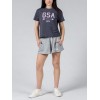 GSA Glory And Heritage Γυναικείο Crop T-shirt Ανθρακί Βαμβακερό Regural Fit 372401-Charcoal
