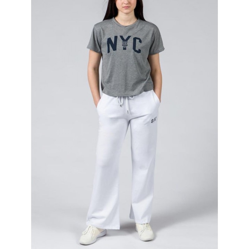 GSA Glory And Heritage Γυναικείο Crop T-shirt Γκρι Σκούρο Βαμβακερό Regural Fit 372401-Gray Melange