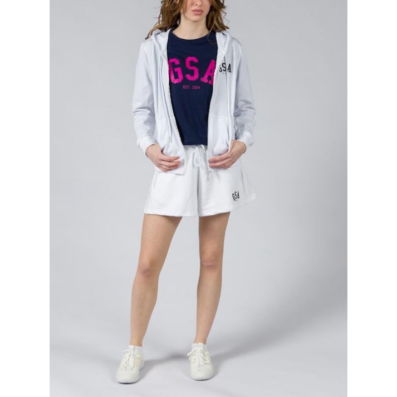 GSA Glory And Heritage Γυναικείο Crop T-shirt Μπλε Βαμβακερό Regural Fit 372401-Ink