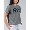 GSA Glory And Heritage Γυναικείο Crop T-shirt Γκρι Σκούρο Βαμβακερό Regural Fit 372401-Gray Melange