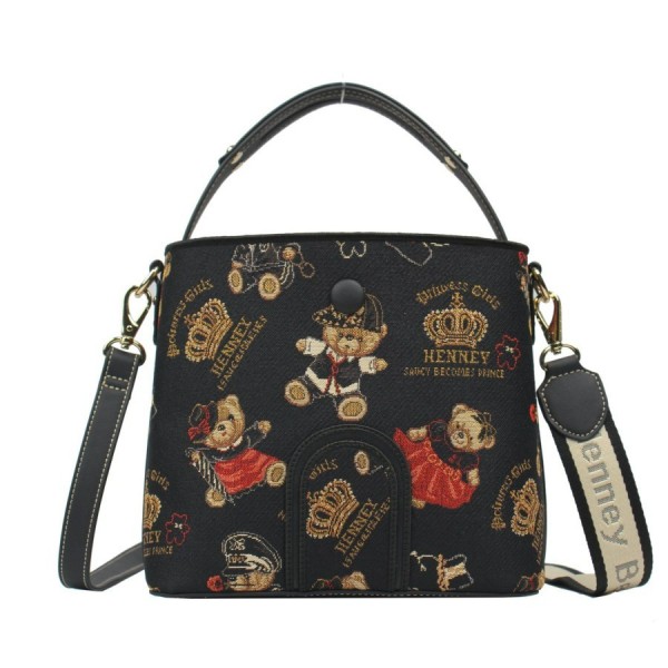 Henney Bear London Γυναικεία Τσάντα Χειρός/Ωμου/Χιαστί Μαύρη 24/25 H-357CRB