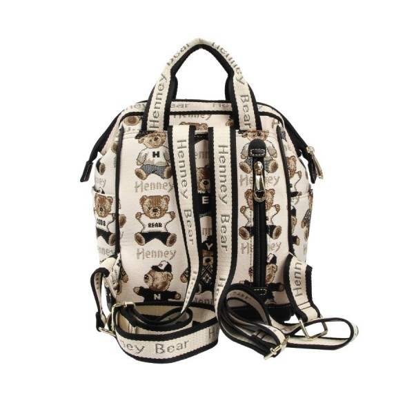 Henney Bear London Γυναικεία Τσάντα Πλάτης Ασπρη 24/25 H-375PAS