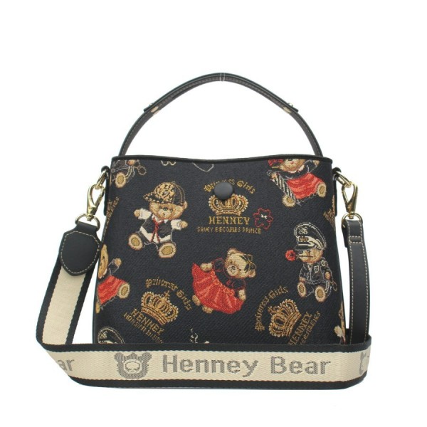 Henney Bear London Γυναικεία Τσάντα Χειρός/Ωμου/Χιαστί Μαύρη 24/25 H-357CRB