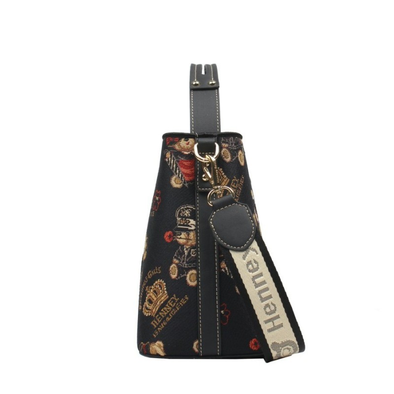 Henney Bear London Γυναικεία Τσάντα Χειρός/Ωμου/Χιαστί Μαύρη 24/25 H-357CRB