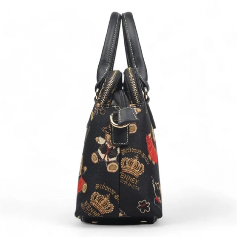 Henney Bear London Γυναικεία Τσάντα Χειρός/Ωμου/Χιαστί Μαύρη 24/25 H-006CRB
