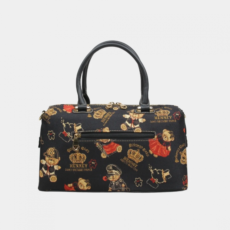 Henney Bear London Γυναικεία Τσάντα Χειρός/Ωμου/ Μαύρη 24/25 H-1111CRB