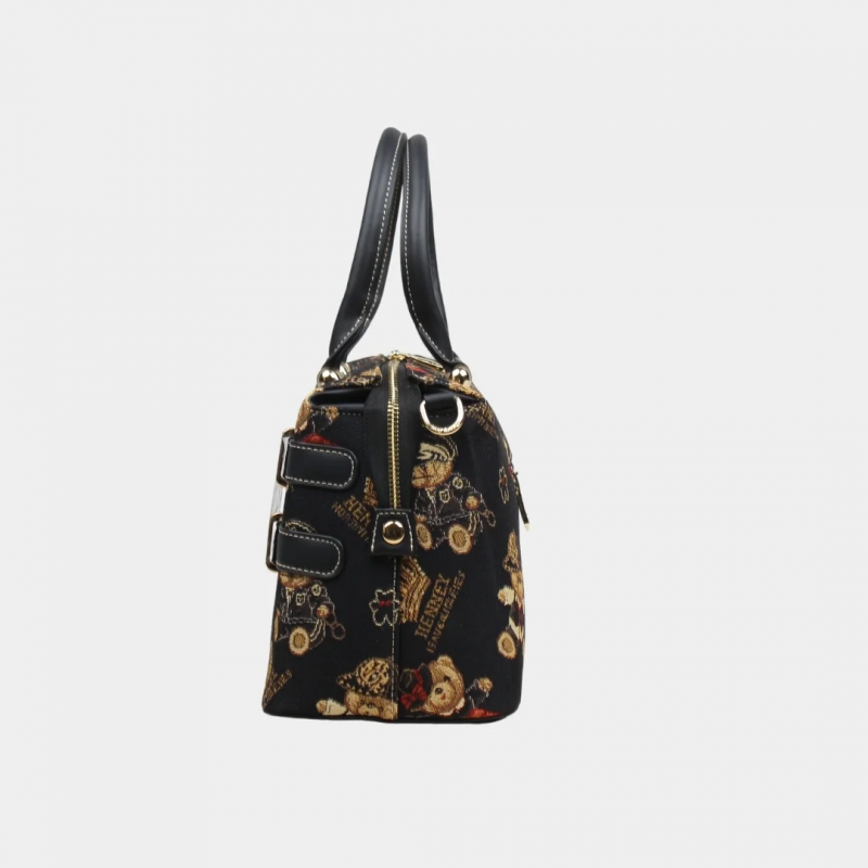 Henney Bear London Γυναικεία Τσάντα Χειρός/Ωμου/ Μαύρη 24/25 H-1111CRB
