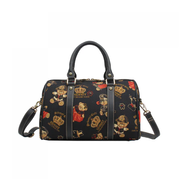 Henney Bear London Γυναικεία Τσάντα Χειρός/Ωμου/Χιαστί Μαύρη 24/25 H-125CRB