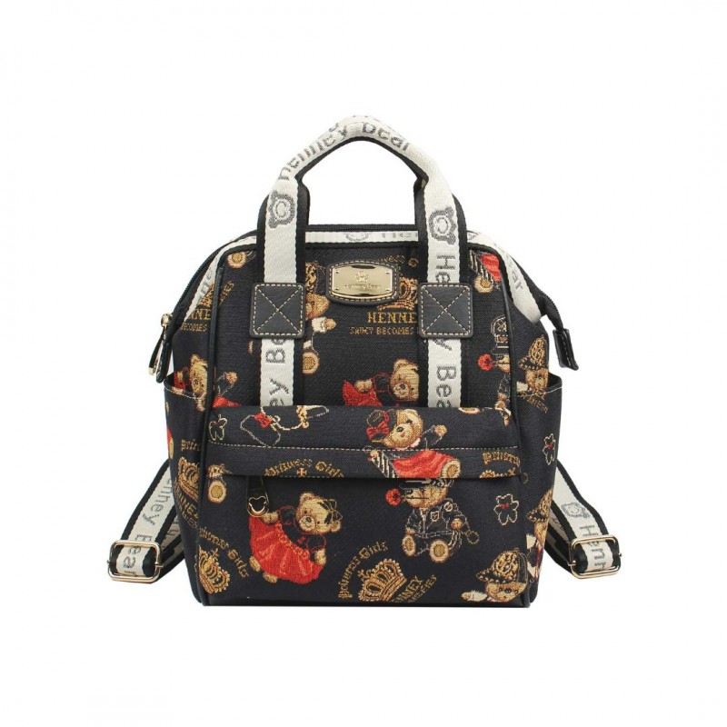 Henney Bear London Γυναικεία Τσάντα Πλάτης Μαύρη 24/25 H-375CRB