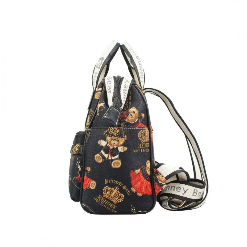 Henney Bear London Γυναικεία Τσάντα Πλάτης Μαύρη 24/25 H-375CRB