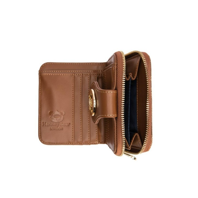 Henney Bear London Γυναικείο Πορτοφόλι Μικρό Καφέ 24/25 HW-027SBB