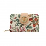 Henney Bear Μεσαίο Γυναικείο Πορτοφόλι Floral Summer Beige / HW-111