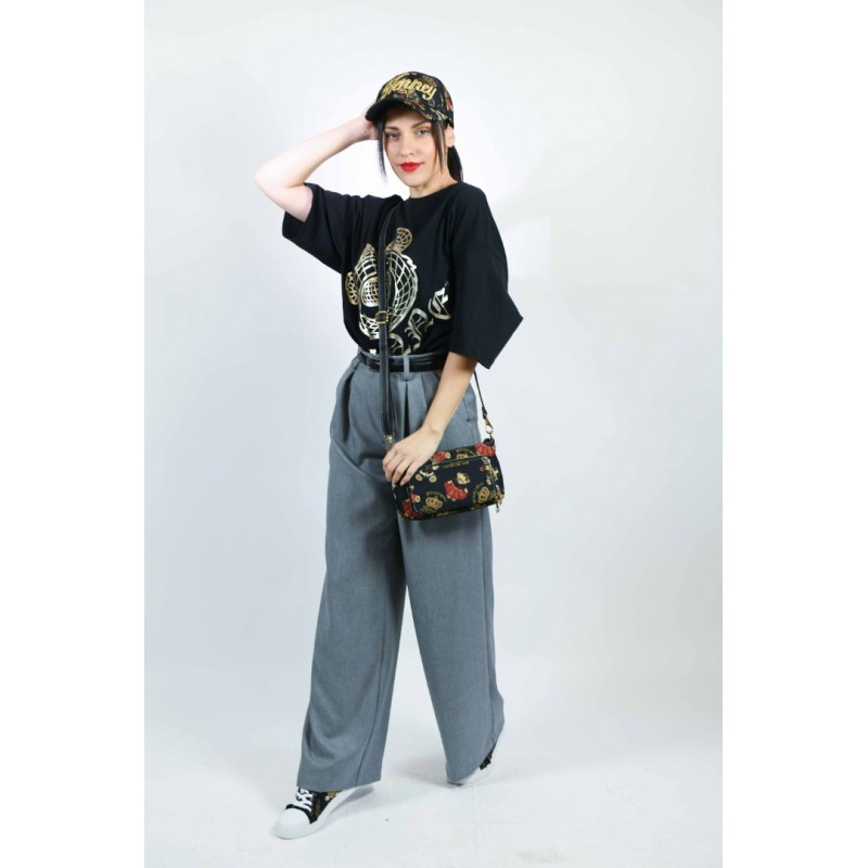 Henney Bear London Γυναικεία Τσάντα Ωμου/Χιαστί Μαύρη 24/25 H-1129CRB