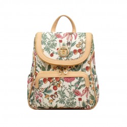 Henney Bear Γυναικείο σακίδιο πλάτης Floral Summer Beige