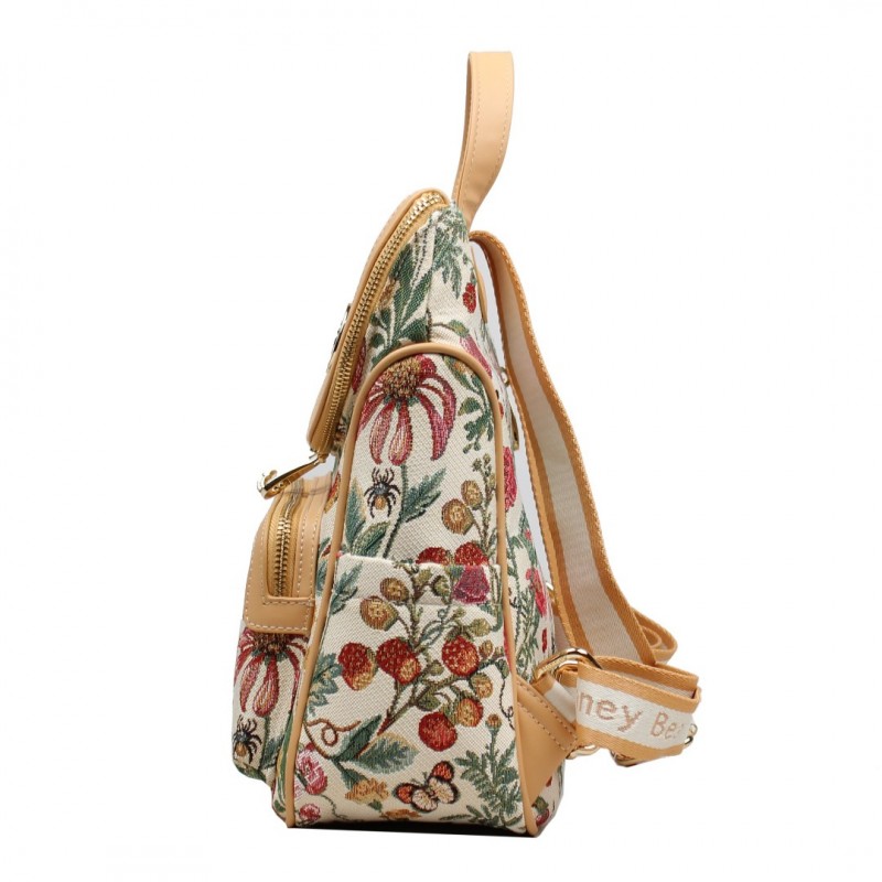 Henney Bear Γυναικείο σακίδιο πλάτης Floral Summer Beige