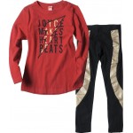 Παiδικό σετ για κορίτσι Joyce Κόκκινο Μαύρο με χρυσή γραμμή 216547-01