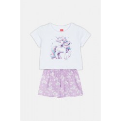 JOYCE Βαμβακερό Παιδικό Σετ 2τμχ 3D Unicorn Ασπρο/Λιλά 2511136-white lila