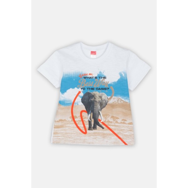 JOYCE Βαμβακερό Παιδικό Σετ 2τμχ Oasis Elephant Ασπρο/Καφέ 2512119-white brown 