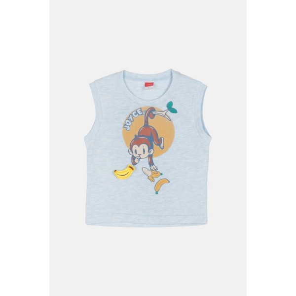 JOYCE Βαμβακερό Παιδικό Σετ 2τμχ Monkey Γαλάζιο 2512143-light blue