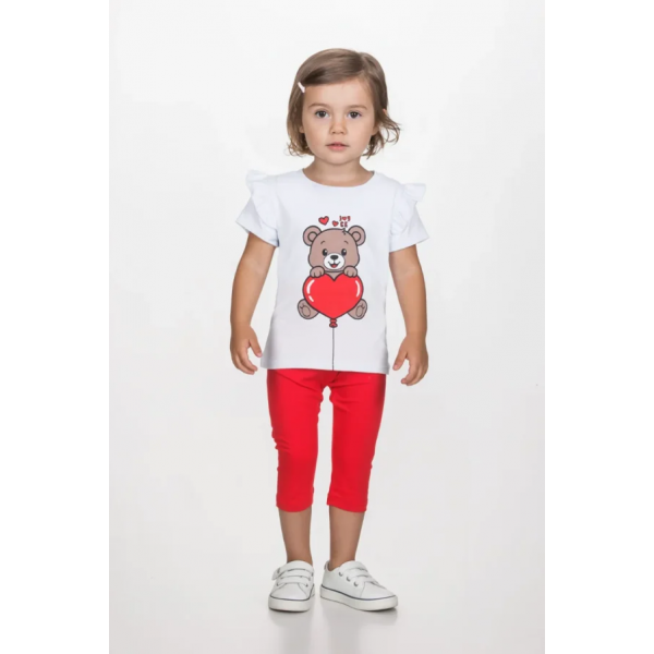 Joyce παιδικό σετ για κορίτσι  με κολάν SET BEAR BOW 2611117