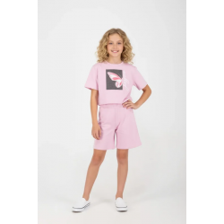 Joyce Παιδικό Σετ με βερμούδα Καλοκαιρινό HALF BUTTERFLY ροζ λεβάντας 2613137