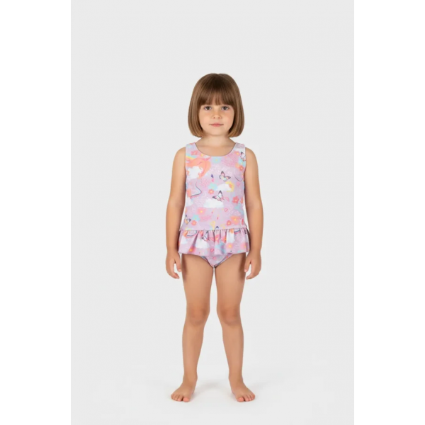 JOYCE μαγιό για κορίτσι swimwear λιλά με πεταλούδες 2643805