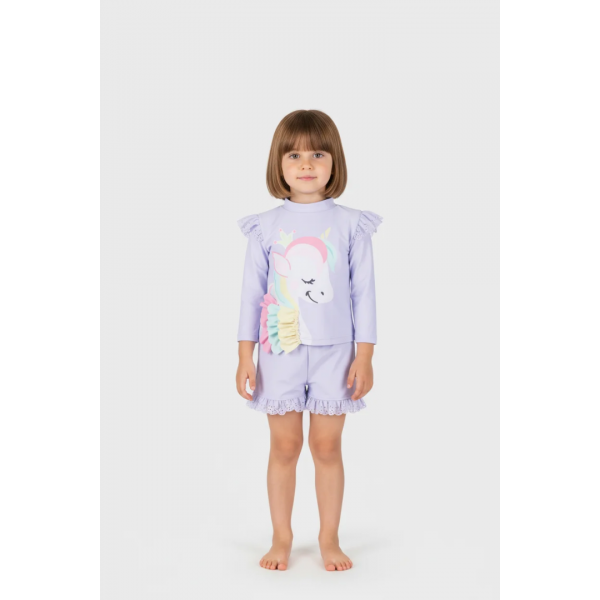 Joyce Swimwear μαγιό σετ για κορίτσι με unicorn Λιλα 2643807