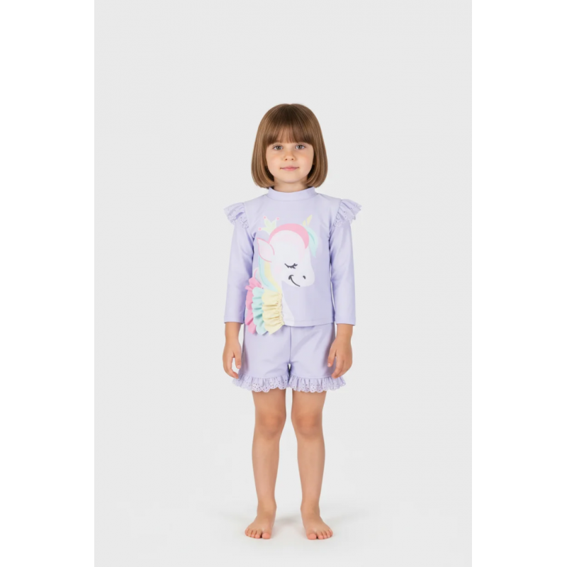 Joyce Swimwear μαγιό σετ για κορίτσι με unicorn Λιλα 2643807
