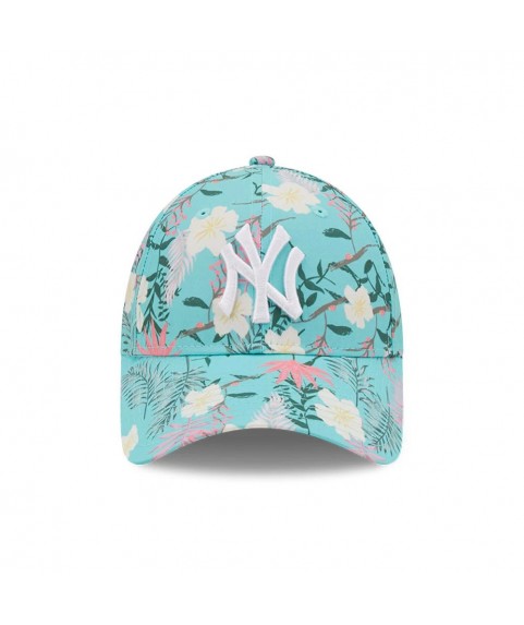 New York Yankees Floral Womens Turquoise 9FORTY Adjustable Cap 9FORTY Blue 60240360 