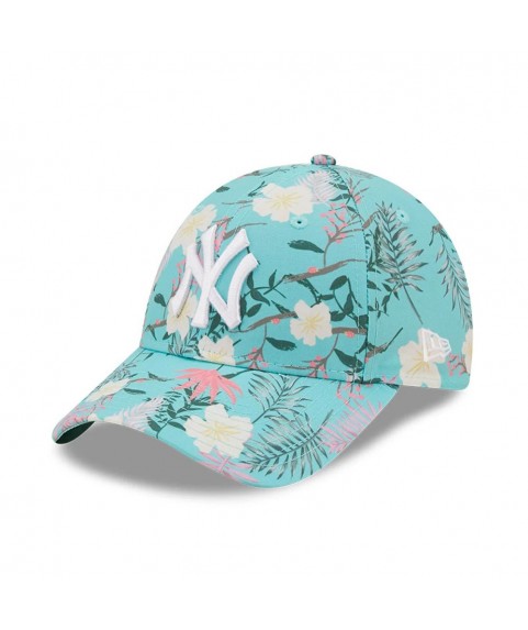 New York Yankees Floral Womens Turquoise 9FORTY Adjustable Cap 9FORTY Blue 60240360 