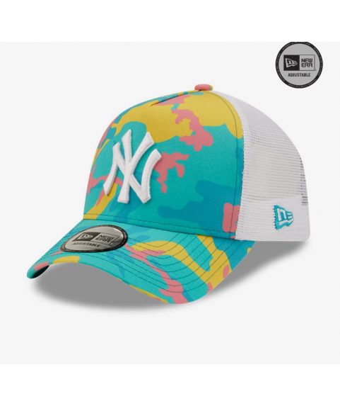 New York Yankees Camo Pack Blue A-Frame Trucker Cap Blue 60240646