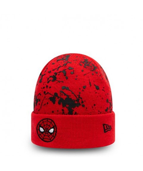 SPIDERMAN CHARACTER PAINT SPLAT KIDS RED CUFF BEANIE HAT 60141861