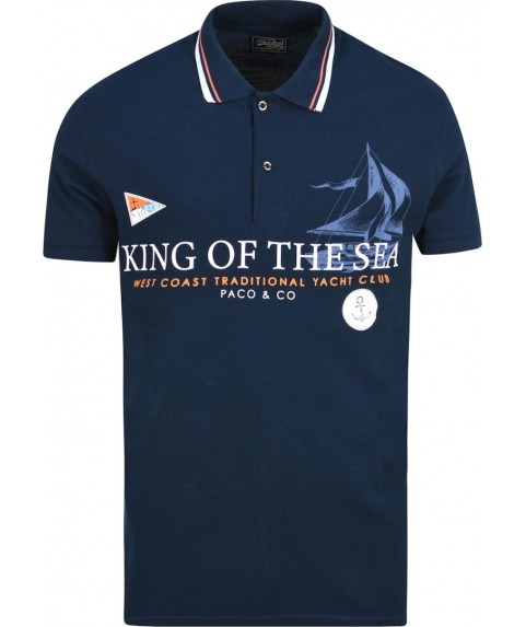 Ανδρικό πόλο πικέ Paco navy  201569 