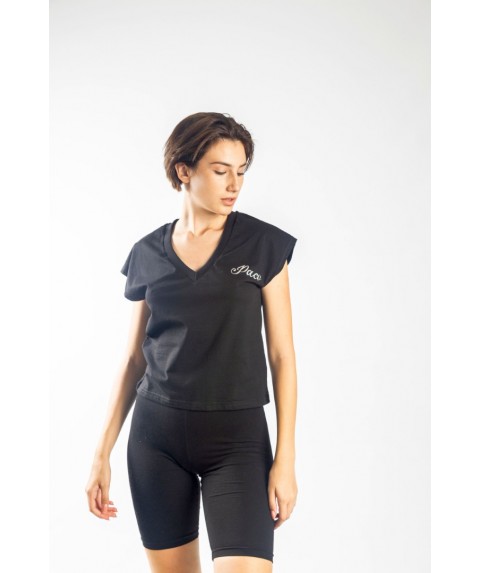 Paco & Co Γυναικείο T-shirt Black με Λαιμόκοψη V 13412-01