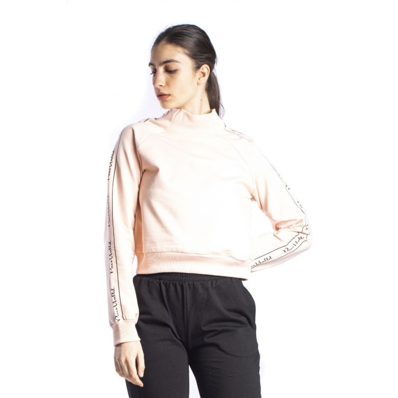 Paco & Co Cropped Γυναικείο Φούτερ Ροζ 2287831-03