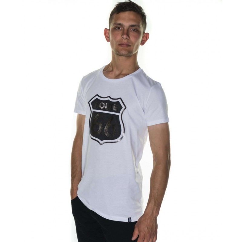 Paco & Co Men's T-shirt Route 66 White 85139-01
