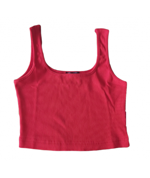 Paco & Co Αμάνικο Crop Top Κόκκινο 13485-02