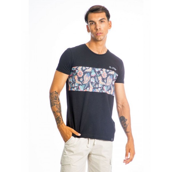 Paco & Co Ανδρικό T-shirt Μαύρο με Στάμπα 13545-01