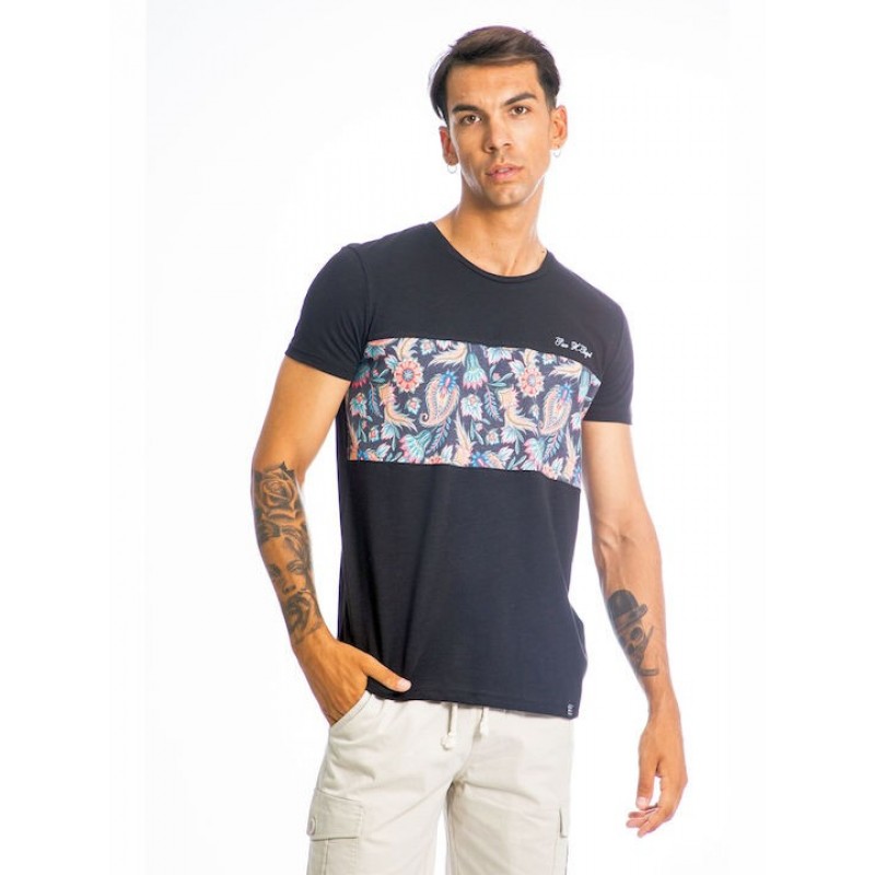 Paco & Co Ανδρικό T-shirt Μαύρο με Στάμπα 13545-01
