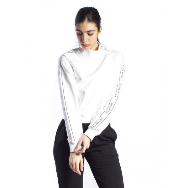 Paco & Co Cropped Γυναικείο Φούτερ Λευκό 2287831-02