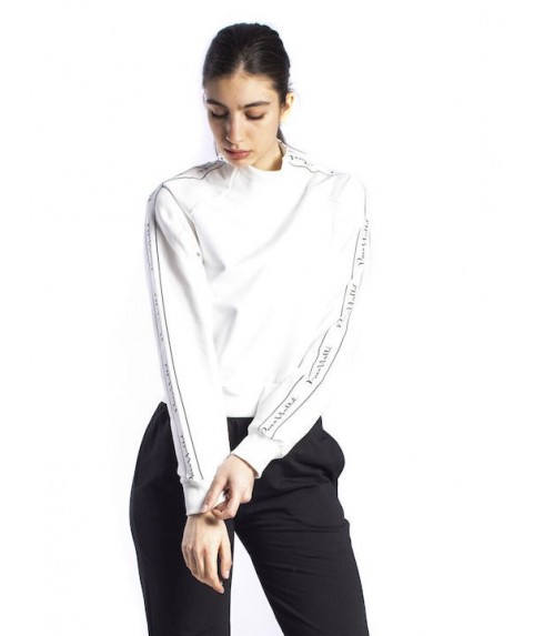 Paco & Co Cropped Γυναικείο Φούτερ Λευκό 2287831-02