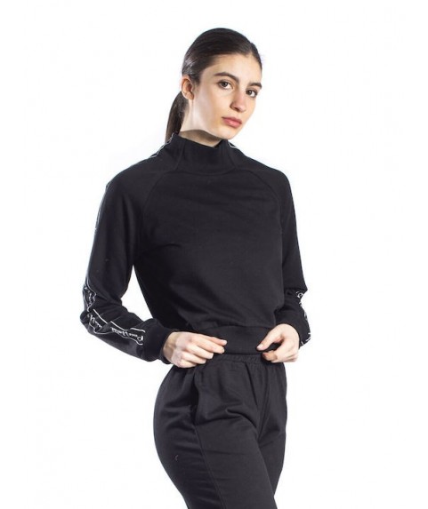 Paco & Co Cropped Γυναικείο Φούτερ Μαύρο 2287831-01