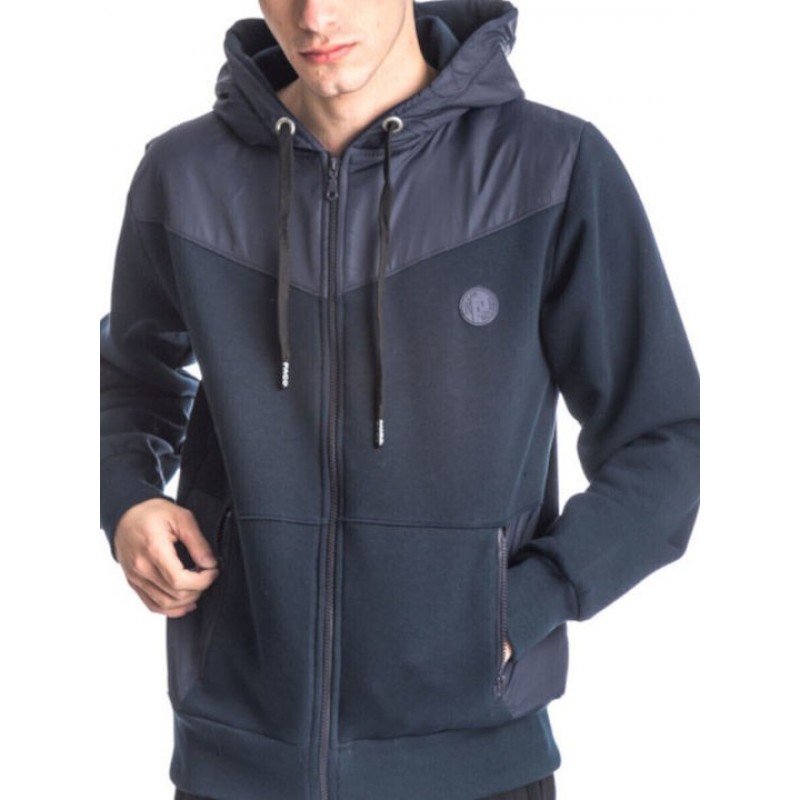 Ανδρικό Φούτερ Ζακέτα Paco & Co με Κουκούλα και Τσέπες Σ. Μπλέ 218641-blue