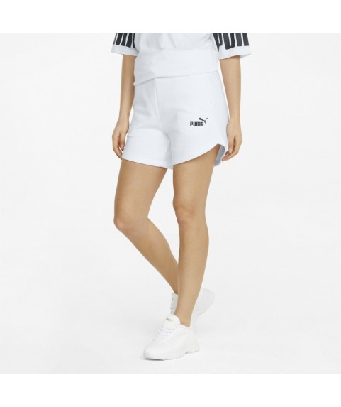 Puma Essentials 5" Γυναικείο Αθλητικό Σορτς Ψηλόμεσο Λευκό 848339-02
