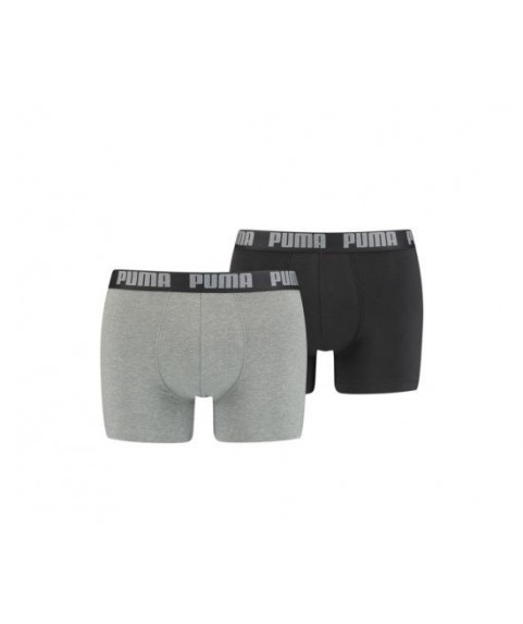 PUMA BASIC BOXER 2P ΑΝΔΡΙΚΑ ΜΠΟΞΕΡΑΚΙΑ DOBOTEX ΜΑΥΡΟ/ΓΚΡΙ 521015001 691 010