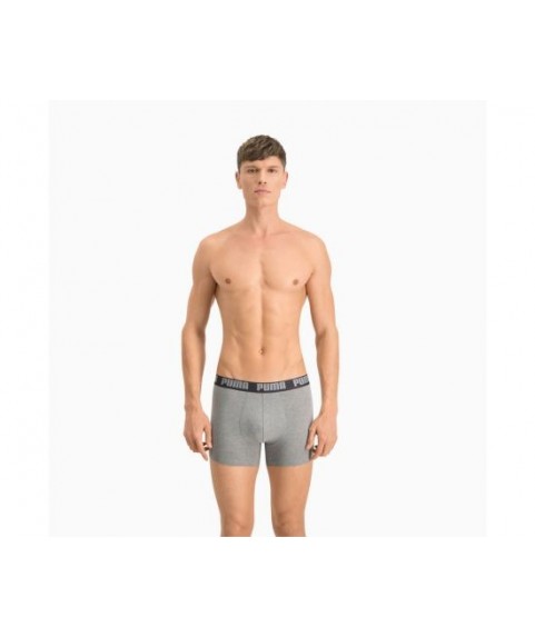 PUMA BASIC BOXER 2P ΑΝΔΡΙΚΑ ΜΠΟΞΕΡΑΚΙΑ DOBOTEX ΜΑΥΡΟ/ΓΚΡΙ 521015001 691 010