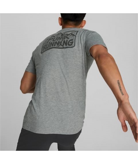 Run Graphic Short Sleeve Training Tee Men Μπλουζάκι Κοντομάνικο Γκρί 522501 03