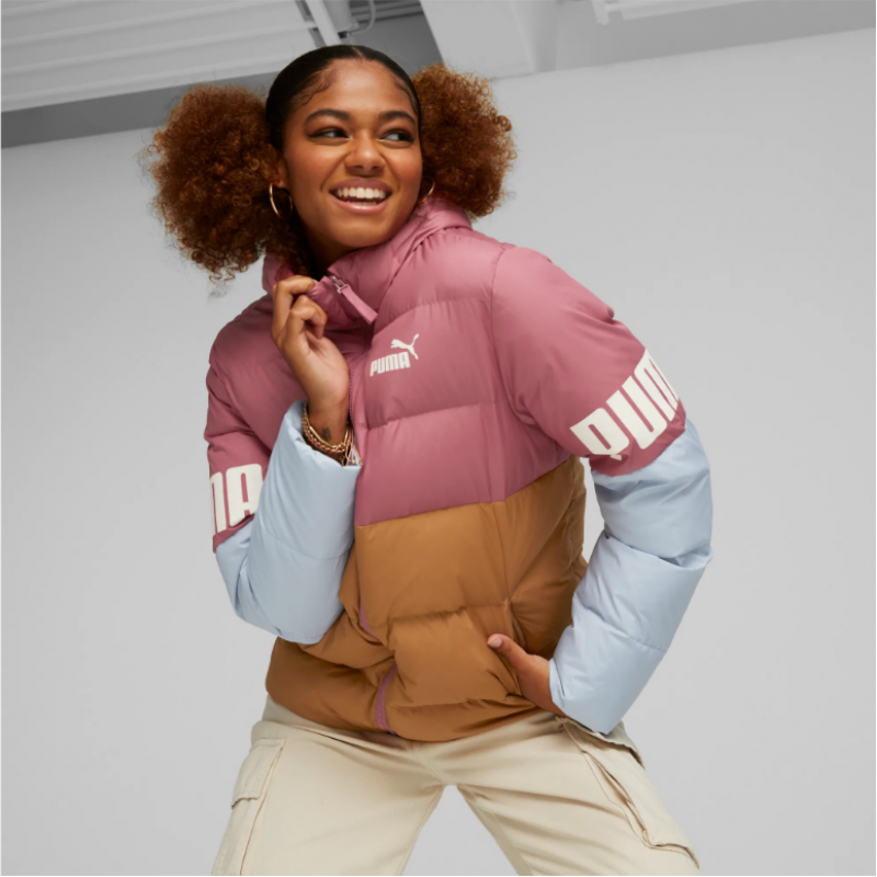 Puma Power Down Puffer Jacket Women Κοντό Πολύχρωμο 849394-45