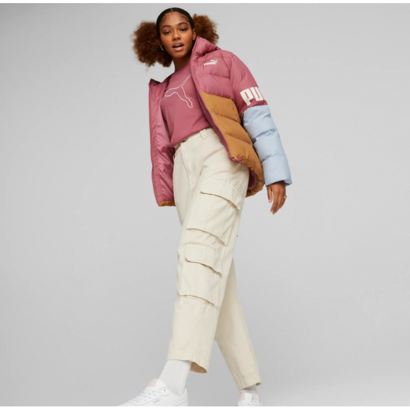 Puma Power Down Puffer Jacket Women Κοντό Πολύχρωμο 849394-45